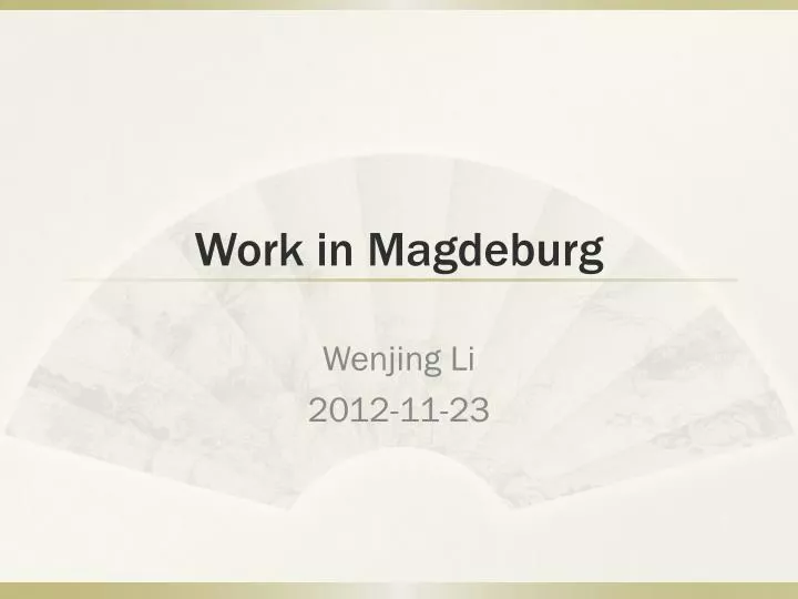 work in magdeburg