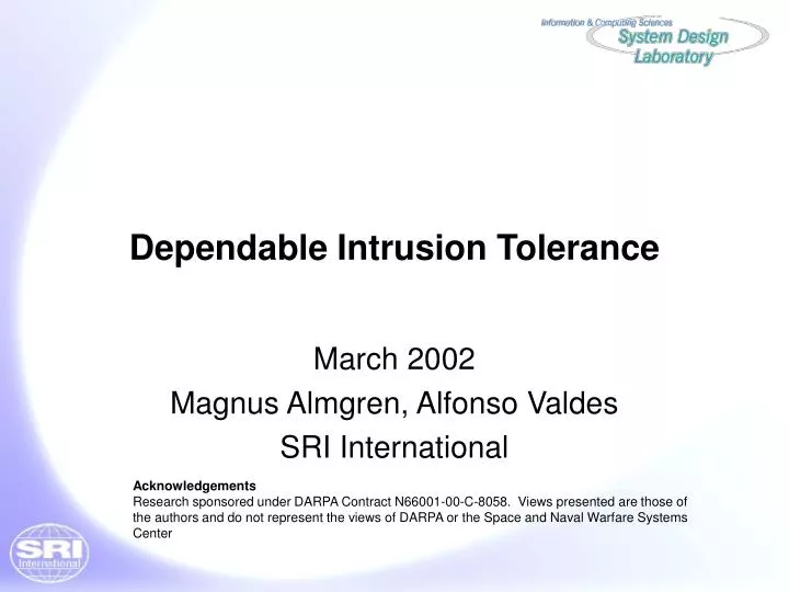 dependable intrusion tolerance