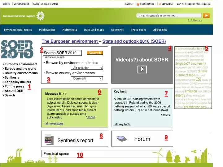 soer section on the eea website