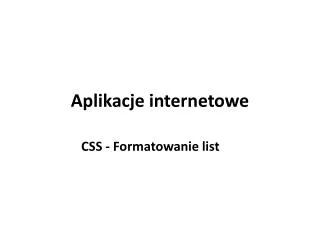 aplikacje internetowe