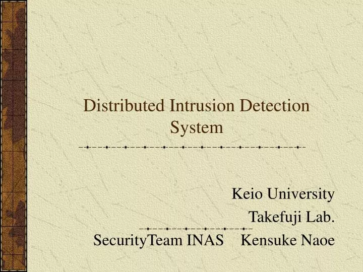 distributed intrusion detection system