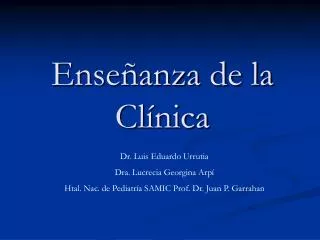 ense anza de la cl nica