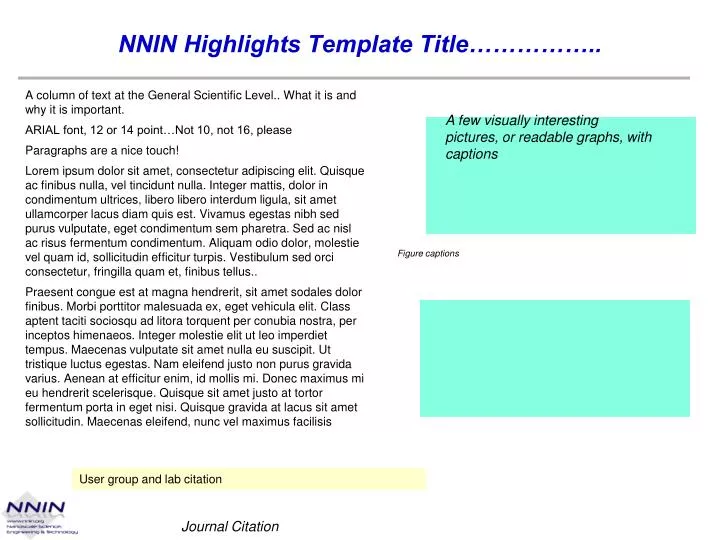 nnin highlights template title
