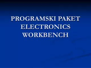 programski paket electronics workbench