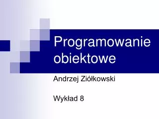 programowanie obiektowe