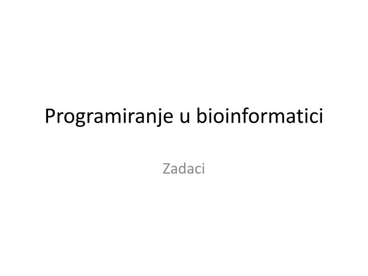 programiranje u bioinformatici