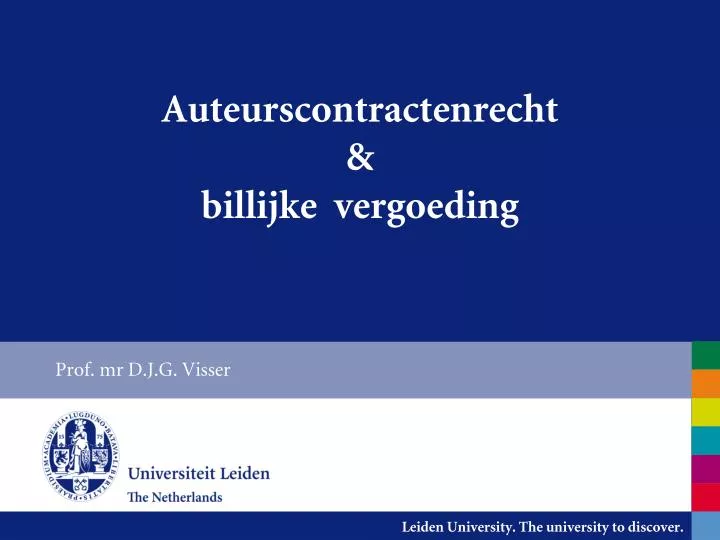 auteurscontractenrecht billijke vergoeding