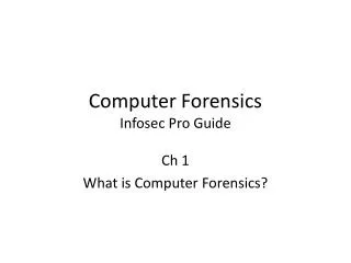 Computer Forensics Infosec Pro Guide