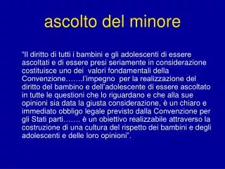 ascolto del minore