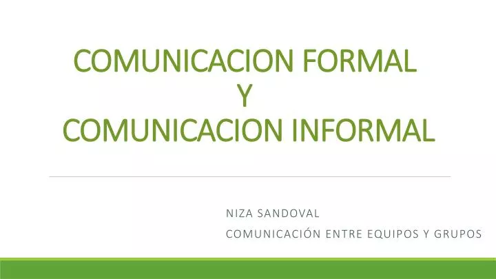 comunicacion formal y comunicacion informal