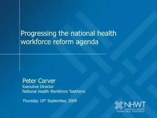 Progressing the national health workforce reform agenda