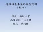 選擇權基本策略圖型說明 ( 期中 ) - slide 1