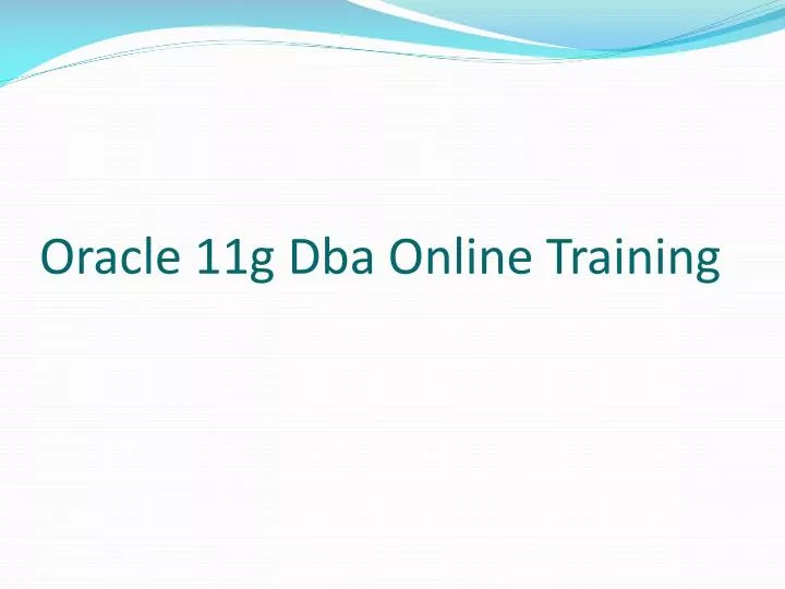 oracle 11g dba online training
