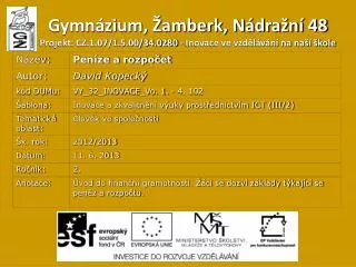gymn zium amberk n dra n 48 projekt cz 1 07 1 5 00 34 0280 inovace ve vzd l v n na na kole