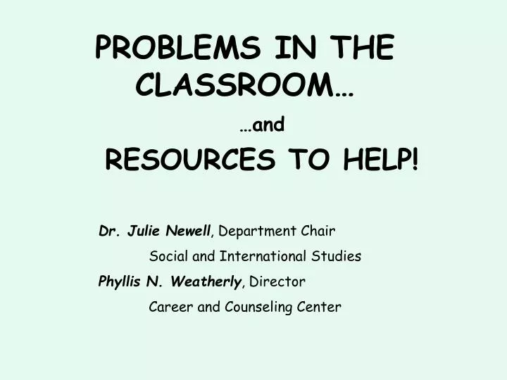 problems in the classroom