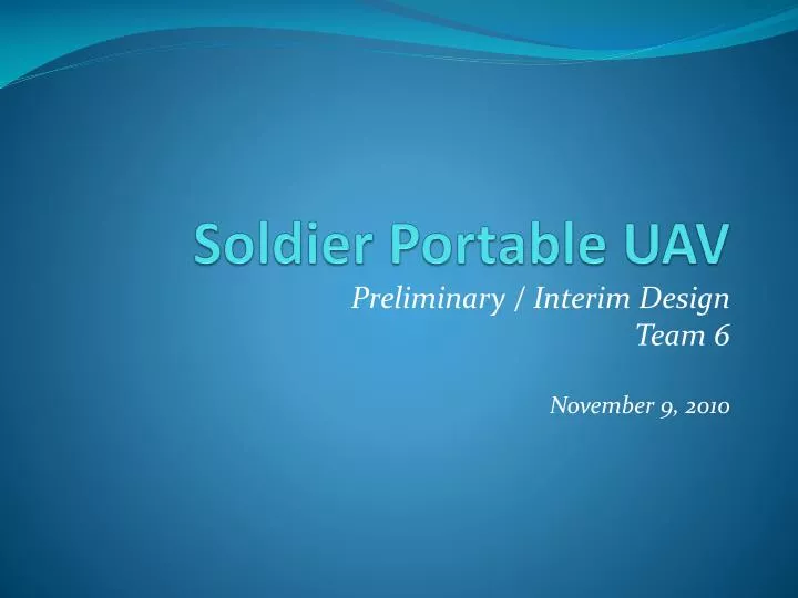 soldier portable uav