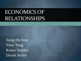 Economics of Relationships
