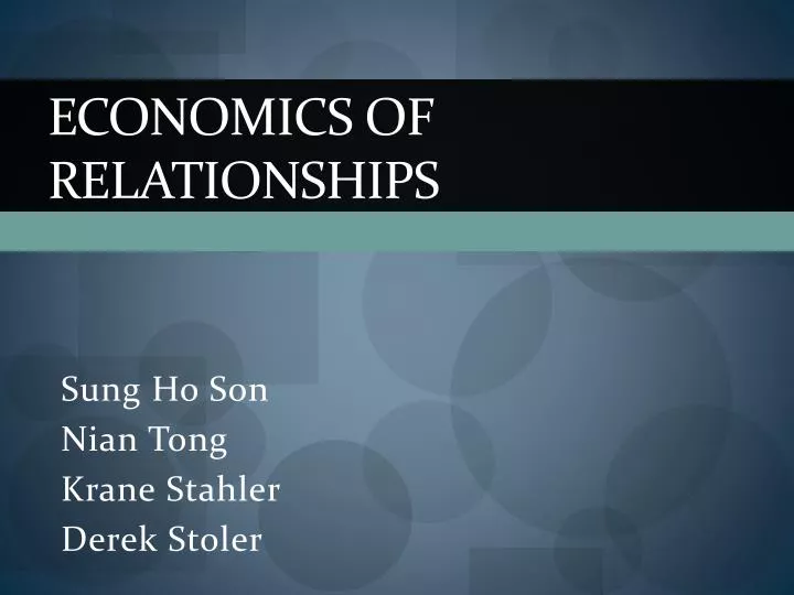 economics of relationships