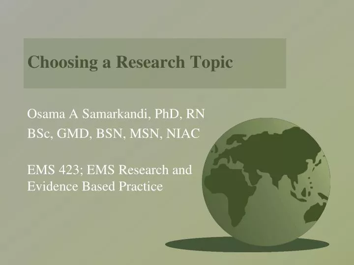 choosing a research topic