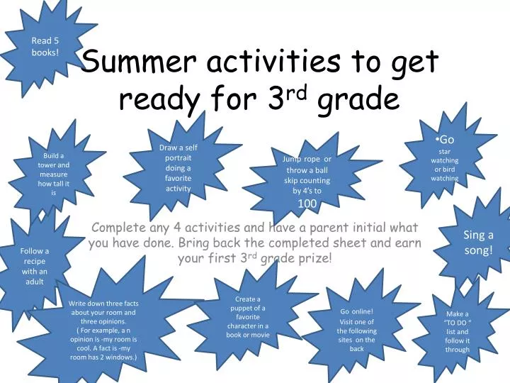 summer activities to get ready for 3 rd grade