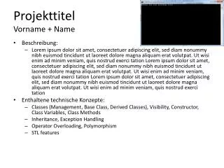 projekttitel vorname name