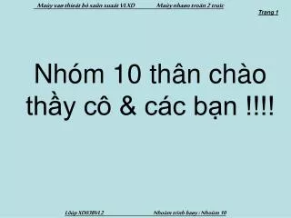 nh m 10 th n ch o th y c c c b n
