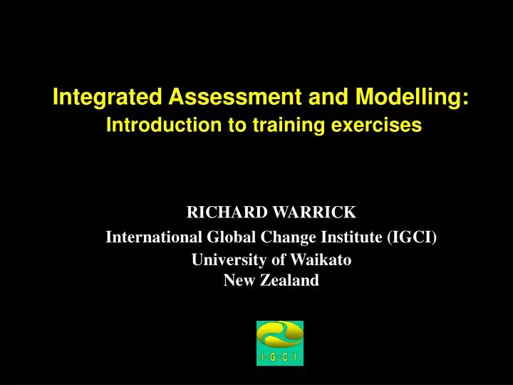 integrated assessment and modelling introduction to training exercises