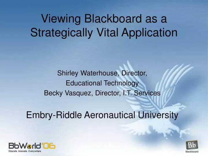 viewing blackboard as a strategically vital application