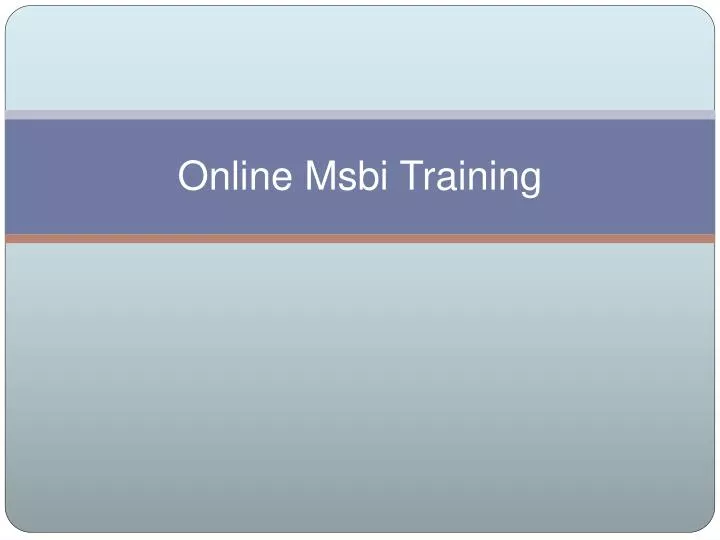 online msbi training