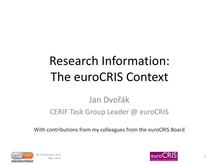 research information the eurocris context