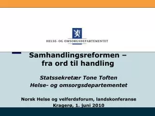 samhandlingsreformen fra ord til handling