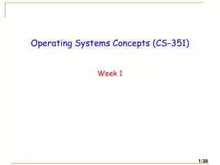 Operating Systems Concepts ( CS-351)