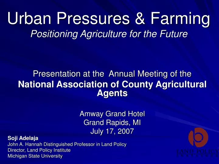 urban pressures farming positioning agriculture for the future