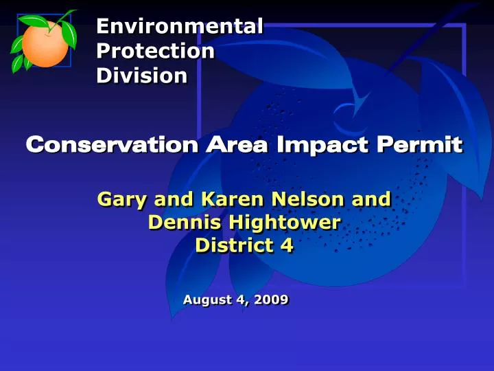 conservation area impact permit gary and karen nelson and dennis hightower district 4