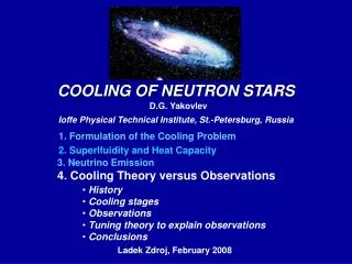 COOLING OF N EUTRON ST A R S