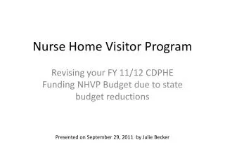 Nurse Home Visitor Program