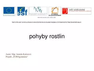 pohyby rostlin