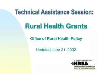 Technical Assistance Session: