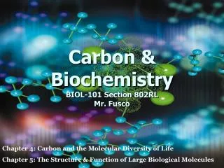Carbon &amp; Biochemistry BIOL-101 Section 802RL Mr. Fusco