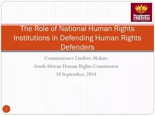 The Role of National Human Rights Institutions in Defending Human Rights Defenders