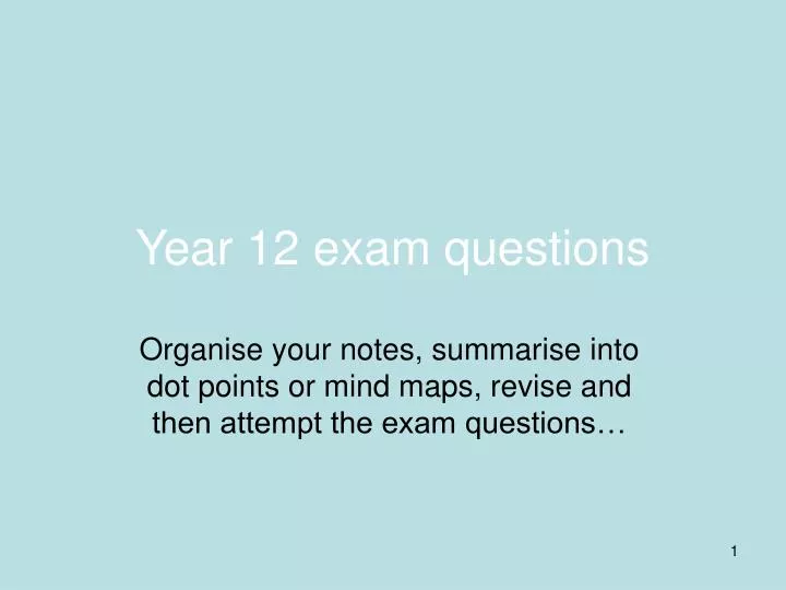 year 12 exam questions