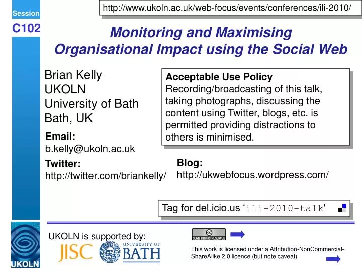 monitoring and maximising organisational impact using the social web