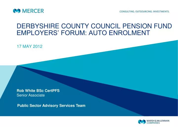 derbyshire county council pension fund employers forum auto enrolment