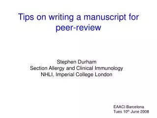 Tips on writing a manuscript for peer-review