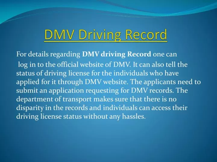 dmv driving record