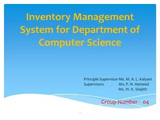Inventory Management System for Department of Computer Science