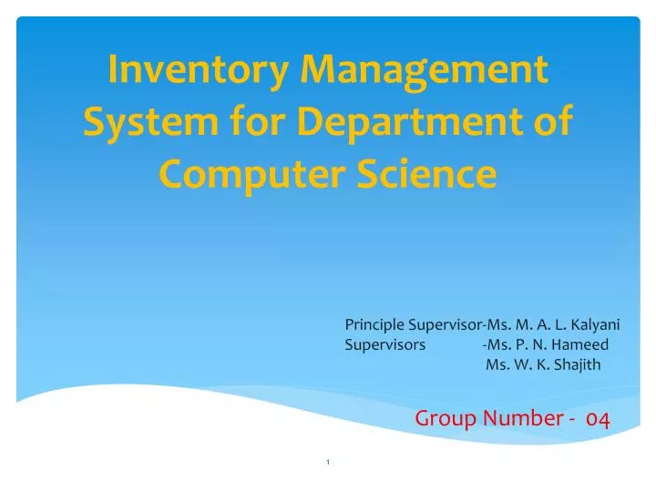 inventory management system for department of computer science