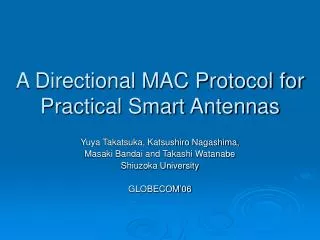 A Directional MAC Protocol for Practical Smart Antennas