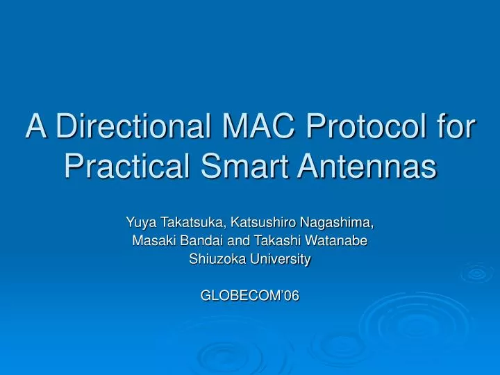 a directional mac protocol for practical smart antennas