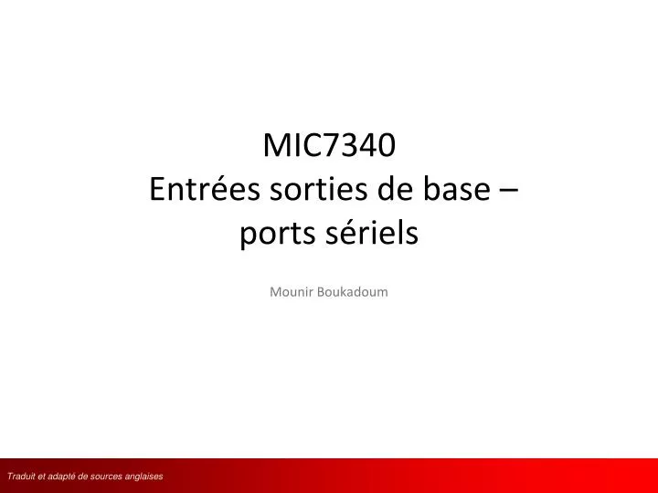 mic7340 entr es sorties de base ports s riels